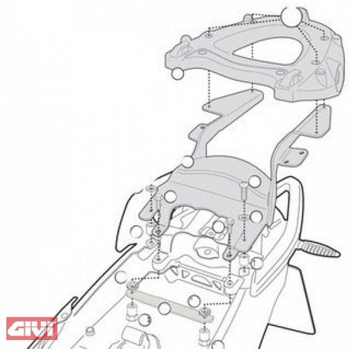 GIVI / ジビ トップケースラック ブラック MONOLOCKスーツケース用 | SR5100M
