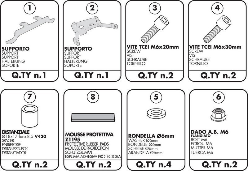 Givi / ジビ フィッティングキット TE3100用(モノラック未使用時) for GSR 750 (11) | 3100KIT