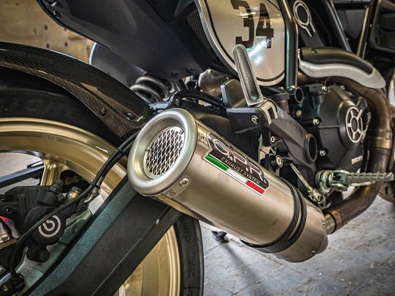 GPR / ジーピーアール Original For Ducati Scrambler 800 2015/16 Homologated Slip-On Catalized M3 Titanium Natural  | D.118.CAT.M3.TN