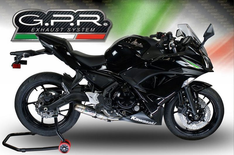 GPR / ジーピーアール Original For Kawasaki Ninja 650 2017/20 E4 Homologated Full Exhaust Catalized Deeptone Inox | E4.CO.K.161.CAT.DE