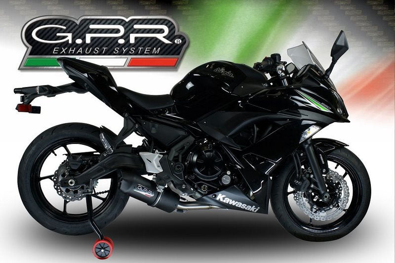 GPR / ジーピーアール Original For Kawasaki Ninja 650 2017/20 E4 Homologated Full Exhaust Catalized Furore Evo4 Nero | E4.CO.K.161.CAT.FNE4