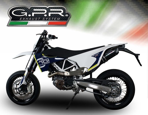 GPR / ジーピーアール Original For Husqvarna Supermoto 701 2017/20 E4 Homologated Slip-On Catalized Furore Evo4 Nero | E4.HU.36.CAT.FNE4