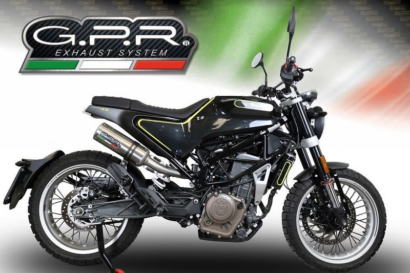 GPR / ジーピーアール Original For Husqvarna Svartpilen 401 2018/19 E4 Homologated Slip-On Catalized M3 Titanium Natural  | E4.HU.41.CAT.M3.TN