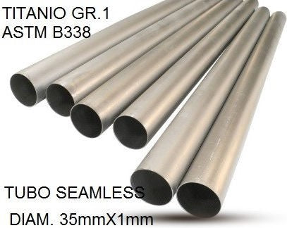 GPR / ジーピーアール Cafè Racer Tubo titanio seamleSs D. 35mm X 1mm L.1000mm Titanio seamless Gr.1 TUBE AISI Tig L.100cm D.35mm x 1mmTubo titanio seamless D. 35mm X 1mm L.1000mm | TU.T.2