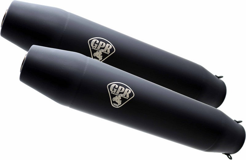 GPR / ジーピーアール Exhaust System  Honda Africa Twin 650 Rd03 1988/89Double universal Homologated silencer without link pipesDeeptone Black Cafè Racer | CAFE.27.DN