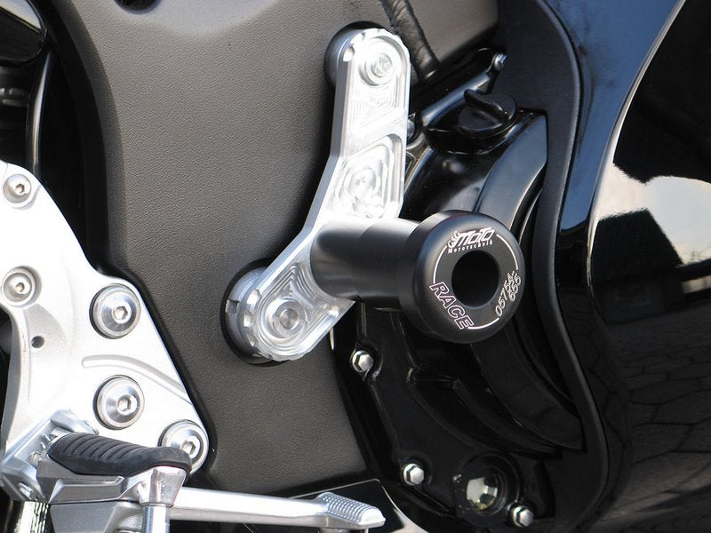 GSGモトテクニック クラッシュパッドセット マウンティングプレート ブラックアノダイズド Suzuki GSX 1300 R Hayabusa (1999-2007) | 1154440-S44-SH