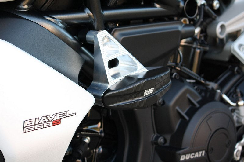 GSGモトテクニック クラッシュパッドセット Streetline アタッチメント ブラックアノダイズド Ducati Diavel 1260 / S (2019 -) | 1505040-D35-SH