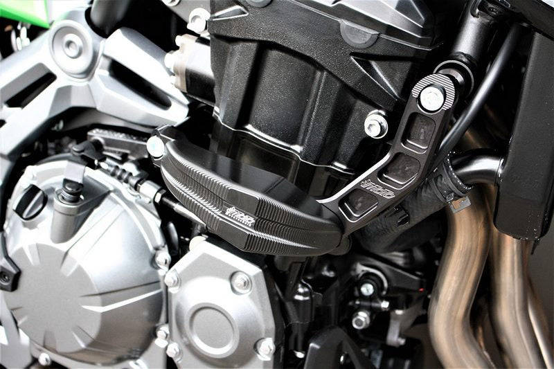 GSGモトテクニック クラッシュパッドセット Streetline アダプター ブラックアノダイズド Kawasaki Z 900 (2017 -) | 1505040-K66-SH