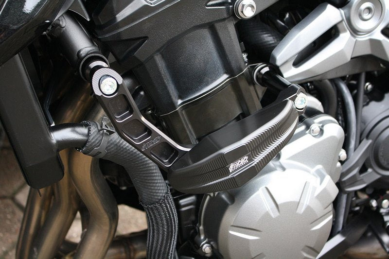 GSGモトテクニック クラッシュパッドセット Streetline アダプター ブラックアノダイズド Kawasaki Z 900 (2017 -) | 1505040-K66-SH