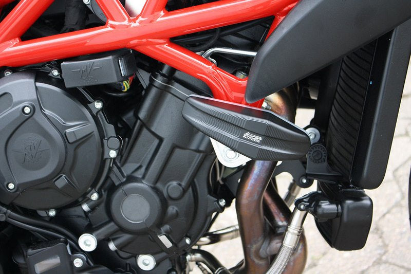 GSGモトテクニック クラッシュパッドセット Streetline アタッチメント ブラックアノダイズド MV-Agusta Brutale 800 (2016 -) | 1505040-M9-SH