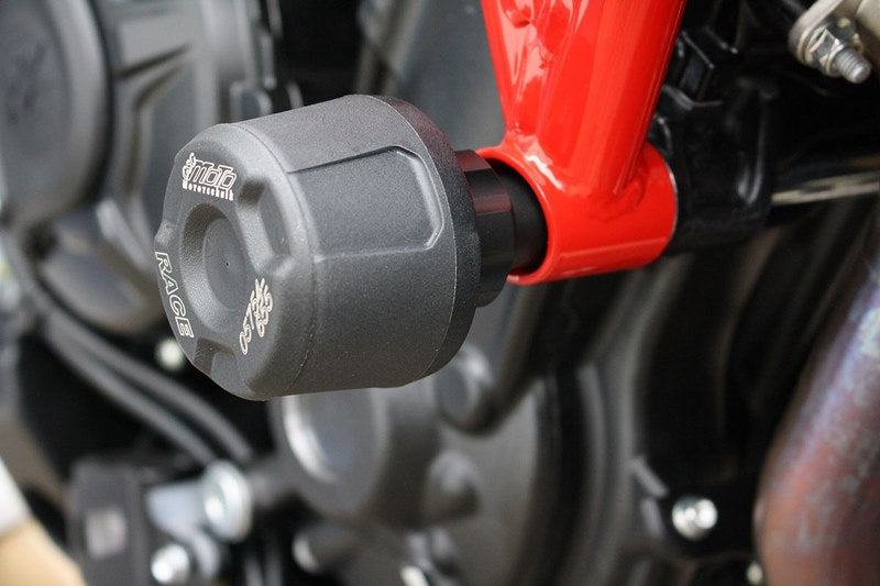 GSGモトテクニック クラッシュパッドセット アダプター アルミ ブラックアノダイズド MV-Agusta Brutale 800 (2016 -) Through Motor Bolt | 40602-M8-DS-SH