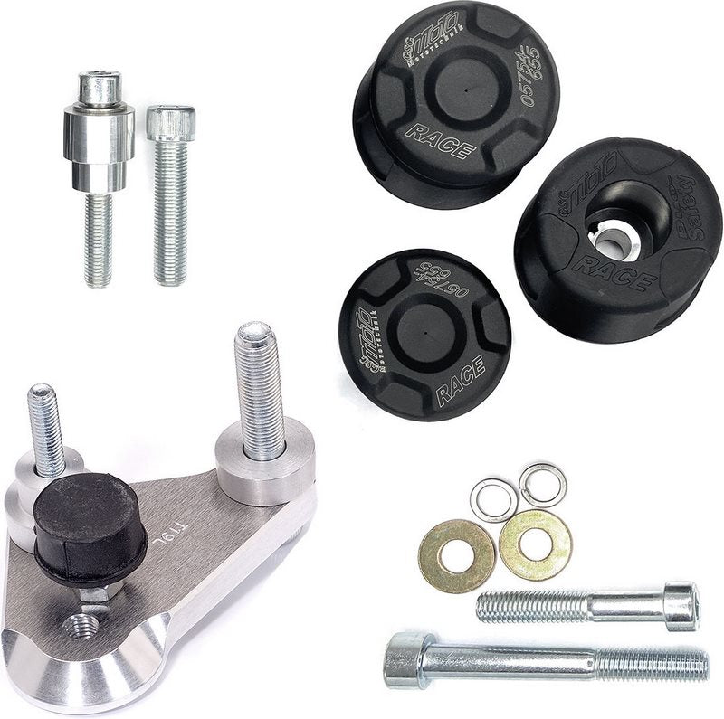GSGモトテクニック クラッシュパッドセット マウンティングプレート ブラックアノダイズド Kawasaki ZX-6R 636 (2019 -) | 406023025-K73-DS-SH