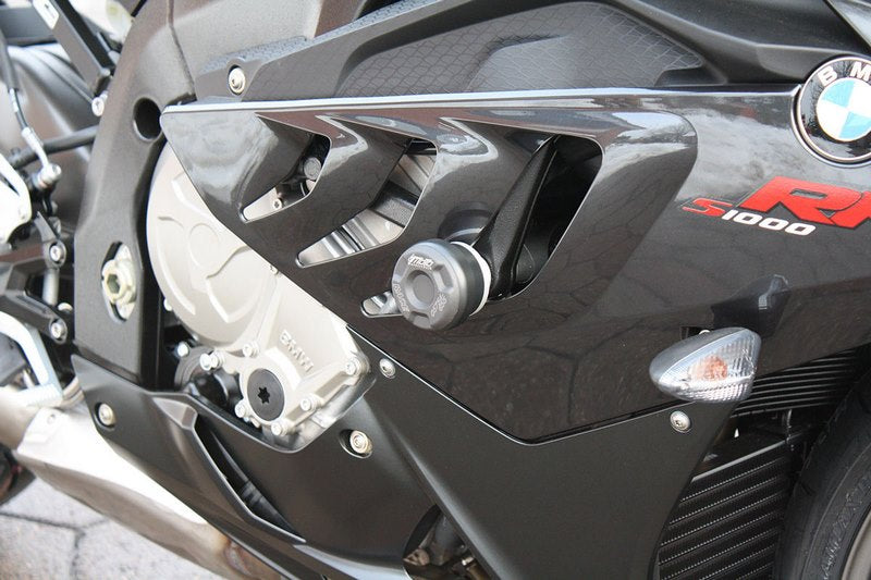 GSGモトテクニック クラッシュパッドセット アダプター アルミ ブラックアノダイズド BMW S 1000 RR (2010-2011) | 4549303-W7-SH