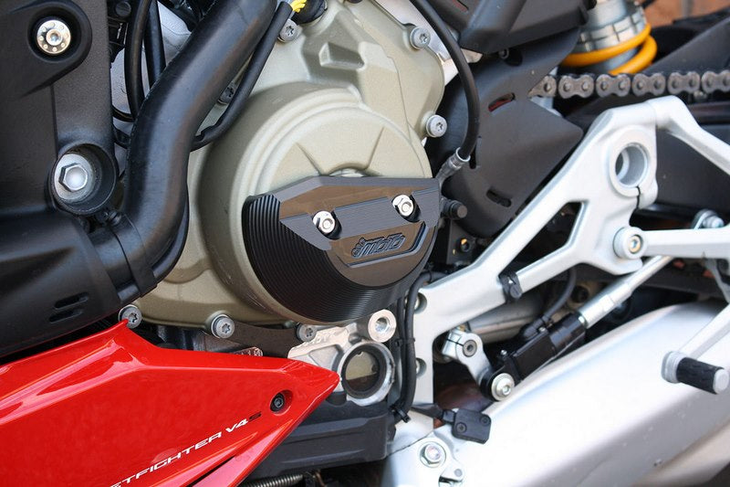 GSGモトテクニック クラッシュパッドセット プレート 右側 アルブラッシュ ブラックアノダイズド Ducati ストリートファイター V4 / V4 S (2020 -) Motorschutz | 5040-D37-SH