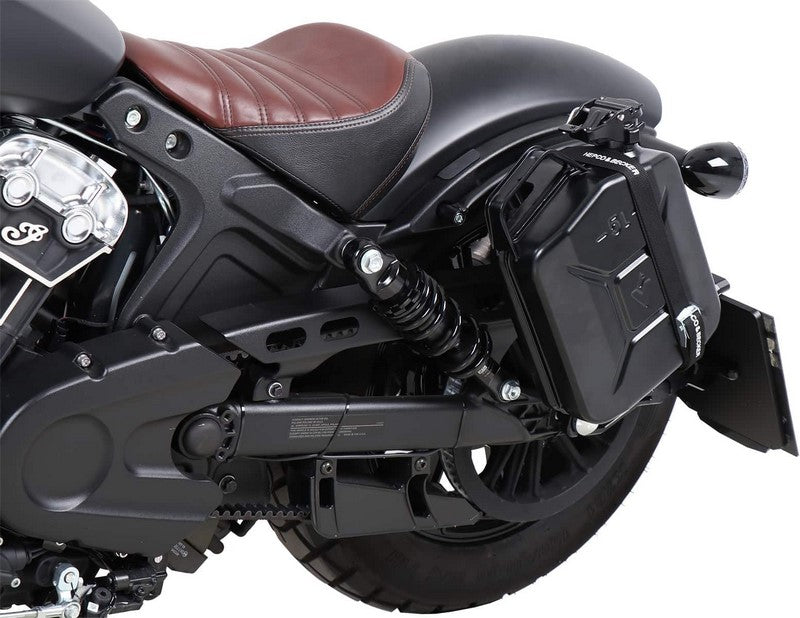 Hepco & Becker / ヘプコ&ベッカー Canister 4 ltr. incl. holder left Cutout - black for Indian Scout Bobber (2017-) | 42207568 00 01