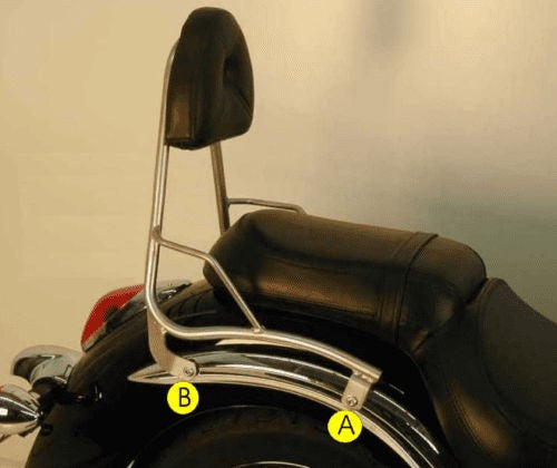 Hepco & Becker Sissybar without rearrack-black for Kawasaki VN 900 Classic / 900 Custom / Vulcan | 600217 00 01