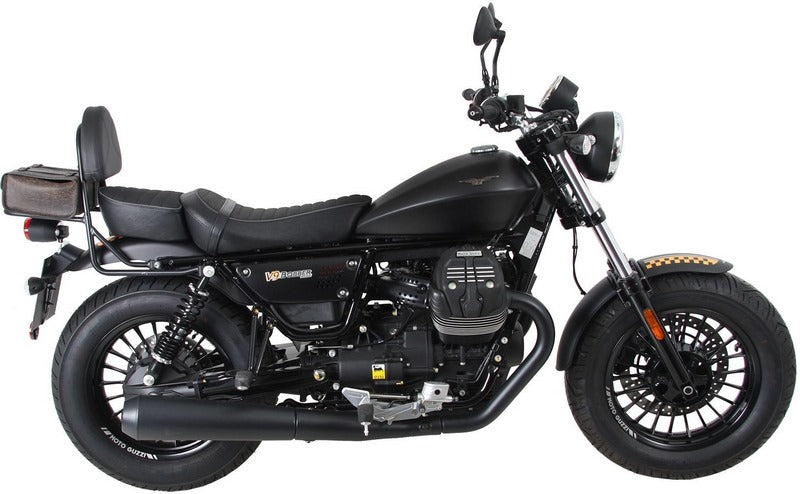Hepco & Becker Sissybar with rearrack-chrome for Moto Guzzi V9 Bobber from 2017 model with long seat | 611552 00 02