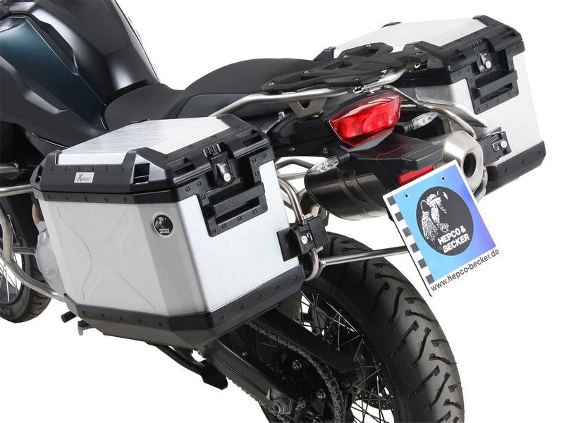 Hepco and Becker / ヘプコアンドベッカー Sidecarrier Cutout stainless steel incl. Xplorer sideboxes silver for BMW F 750 GS (2018-) | 6516512 00 22-00-40
