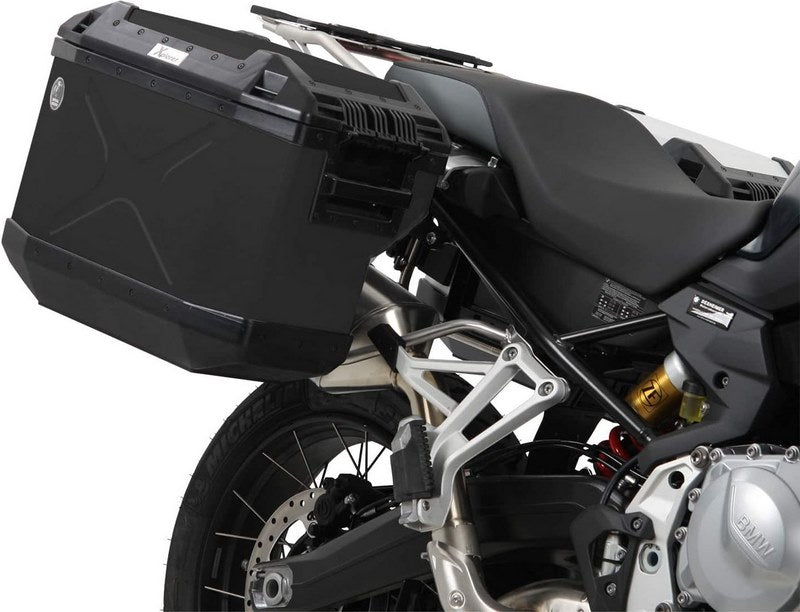 Hepco and Becker / ヘプコアンドベッカー Sidecarrier Cutout stainless steel incl. Xplorer sideboxes black for BMW F 850 GS Adventure (2019-) | 6516520 00 22-01-40