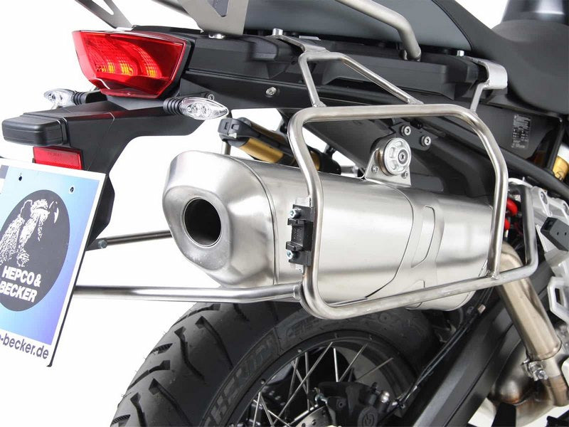 Hepco and Becker / ヘプコアンドベッカー Sidecarrier Cutout stainless steel incl. Xplorer sideboxes black for BMW F 850 GS Adventure (2019-) | 6516520 00 22-01-40