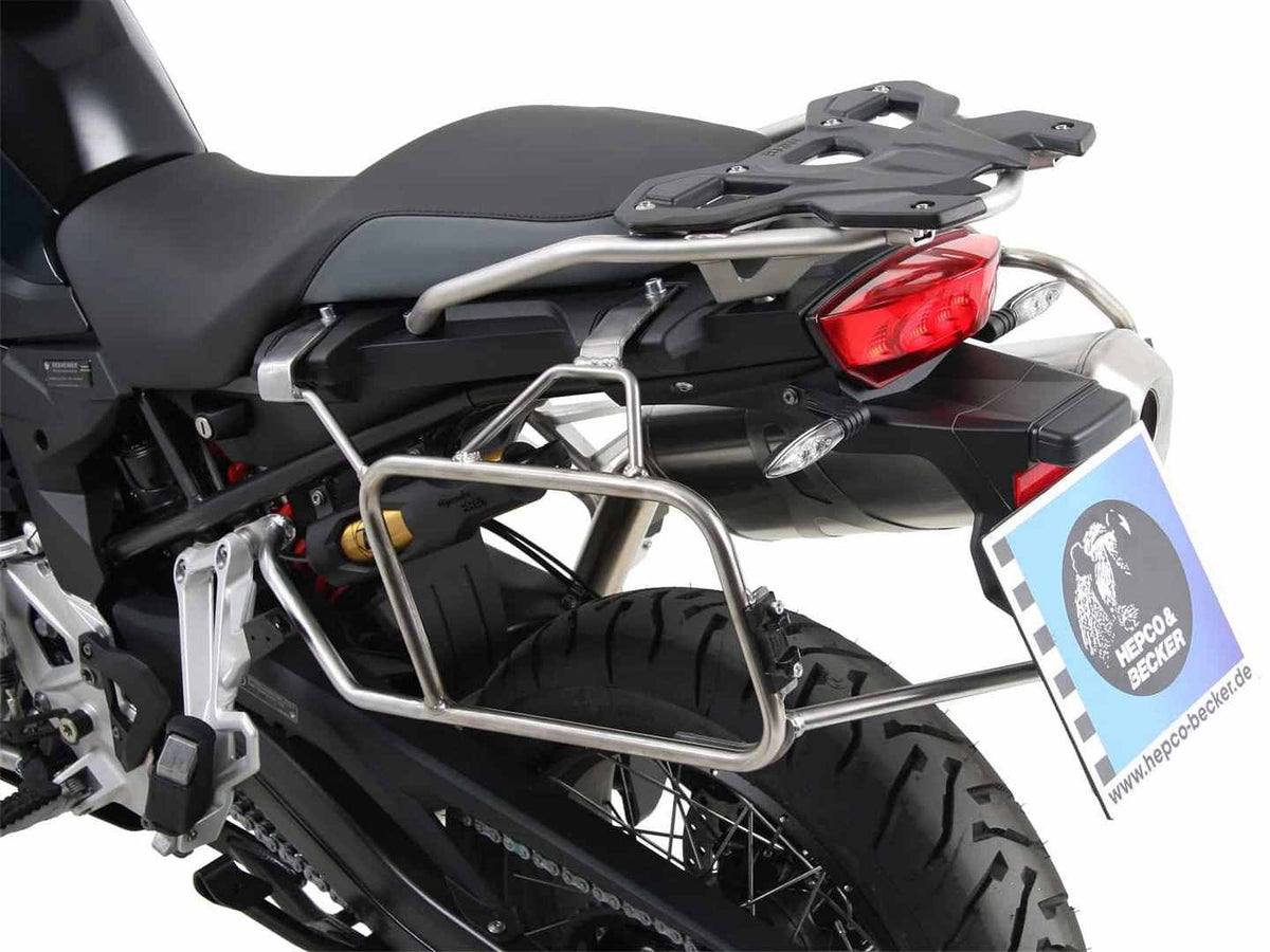 Hepco and Becker / ヘプコアンドベッカー Sidecarrier Cutout stainless steel incl. Xplorer sideboxes black for BMW F 850 GS Adventure (2019-) | 6516520 00 22-01-40