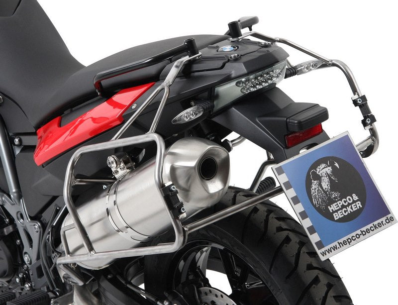 Hepco & Becker Sidecarrier Cutout stainless steel incl. Xplorer Cutout sideboxes for BMW F650/700/800GS | 651653 00 22-00-40