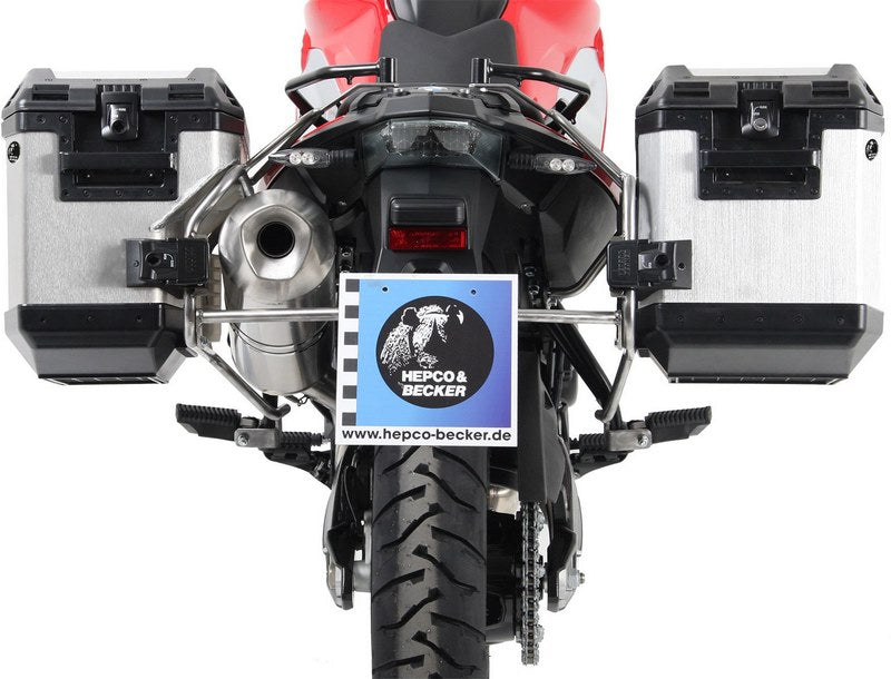Hepco & Becker Sidecarrier Cutout stainless steel incl. Xplorer Cutout sideboxes for BMW F650/700/800GS | 651653 00 22-00-40