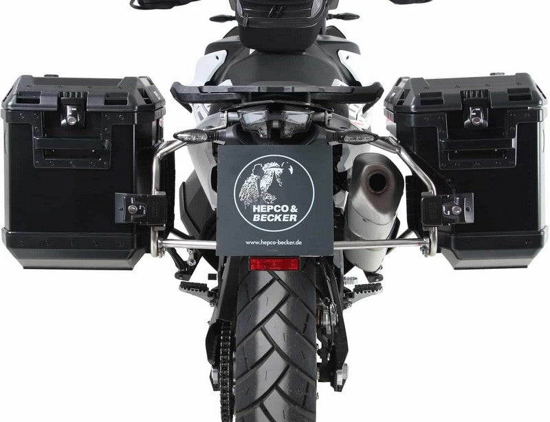 Hepco & Becker / ヘプコ&ベッカー Sidecarrier Cutout stainless steel incl. Xplorer black sideboxes for KTM 790 Adventure/R (2019-) | 6517581 00 22-01-40