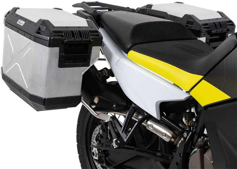 Hepco and Becker / ヘプコアンドベッカー Sidecarrier Cutout stainless steel incl. Xplorer sideboxes silver for Husqvarna Norden 901 (2022-) | 6517634 00 22-00-40