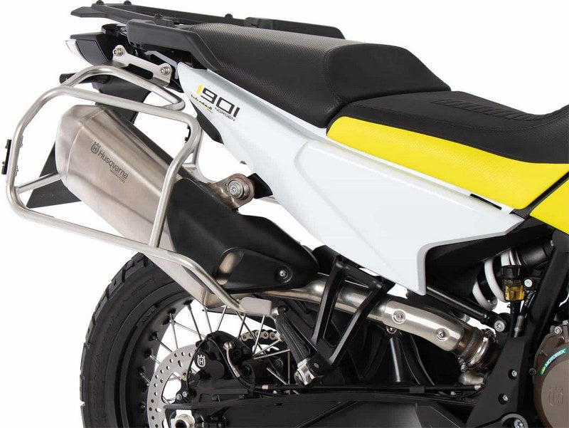 Hepco and Becker / ヘプコアンドベッカー Sidecarrier Cutout stainless steel incl. Xplorer sideboxes black for Husqvarna Norden 901 (2022-) | 6517634 00 22-01-40