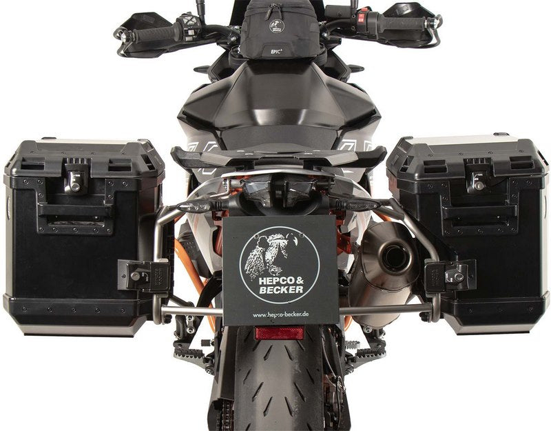 Hepco & Becker サイドキャリアカットアウトステンレススチール インク スプローラーサイドボックス ブラック KTM 890 SMT (2023-) | 6517655 00 22-01-40