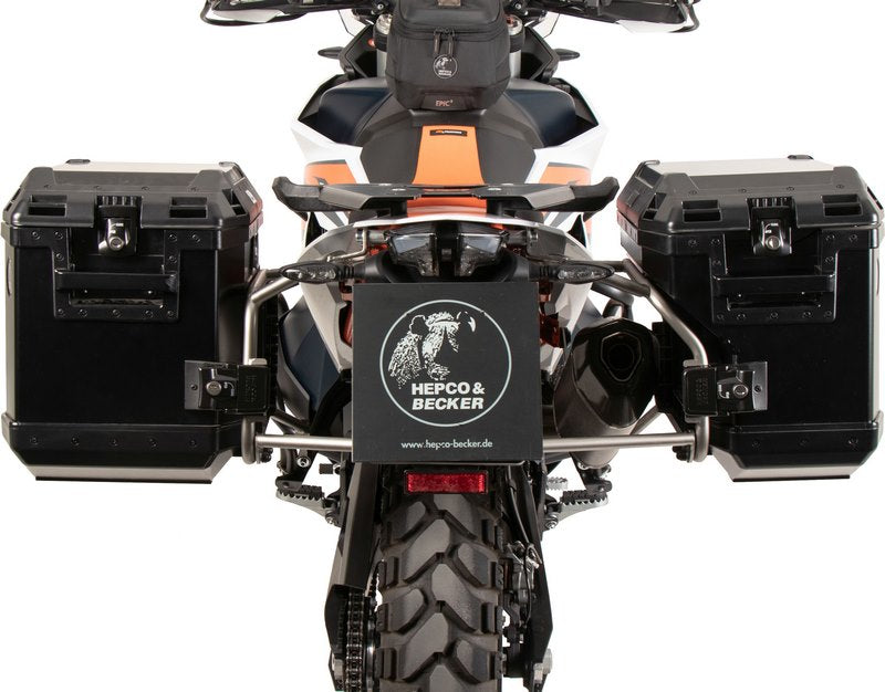 Hepco & Becker サイドキャリアカットアウトステンレススチール インク スプローラーサイドボックス ブラック KTM 790 Adventure (2024-) | 6517660 00 22-01-40