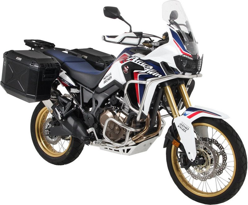 Hepco & Becker Sidecarrier Cutout stainless steel incl. Xplorer Cutout sideboxes for Honda CRF1000L Africa Twin (2018-) | 6519512 00 22-00-40