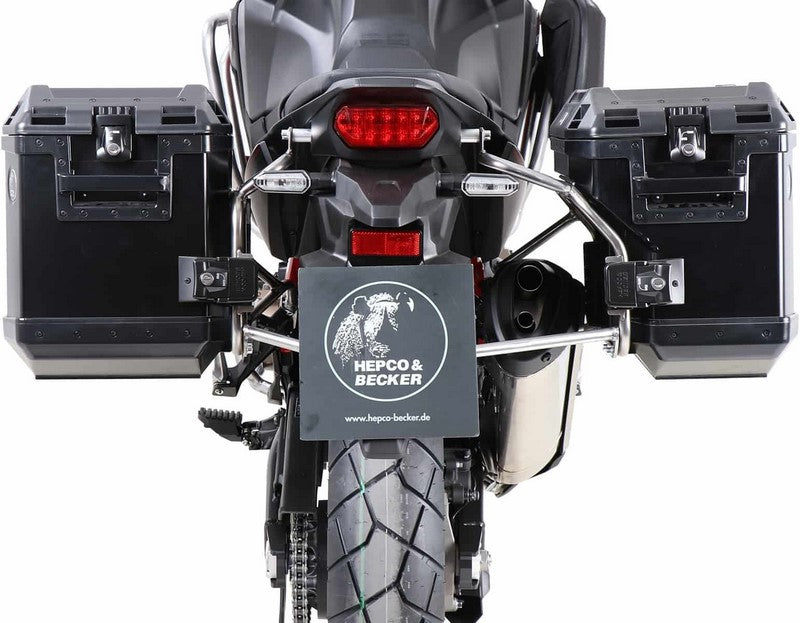 Hepco & Becker / ヘプコ&ベッカー Sidecarrier Cutout stainless steel incl. Xplorer Cutout black sideboxes for Honda CRF 1100 L Africa Twin (2019-) | 6519521 00 22-01-40