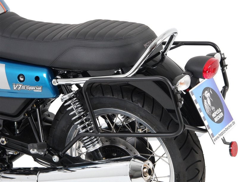 Hepco & Becker Sidecarrier permanent mounted-black for Moto Guzzi V 7 III stone/ special / Anniversario from 2017 | 653550 00 01