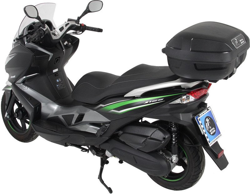Hepco & Becker Alurack topcasecarrier-black in combination with OEM rear rack-black for Kawasaki J 125 / 300 from 2014 | 6552520 01 01
