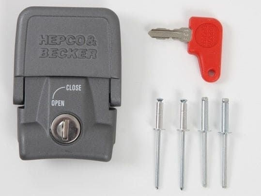 Hepco & Becker / ヘプコ&ベッカー Fixing lock for GOBI side case - silver | 710111 00 09-955