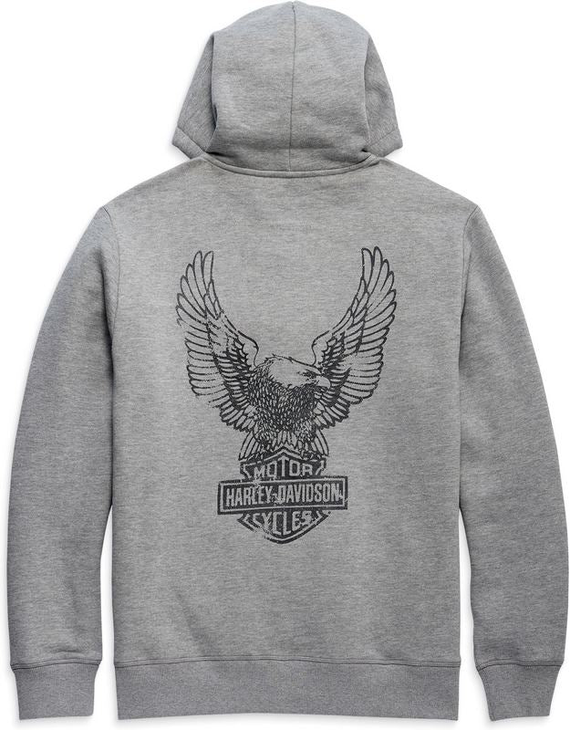 Harley-Davidson Men'S Road Captain Zip-Up Hoodie  Grey Heather | 96009-23VM