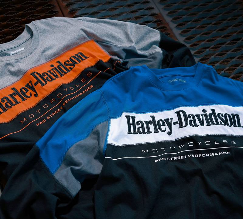 Harley-Davidson Tee-Knit  Colorblock-Design-Grey Heather | 96052-24VM
