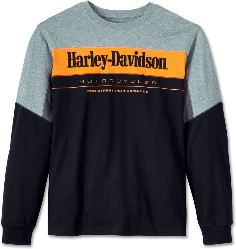 Harley-Davidson Tee-Knit  Colorblock-Design-Grey Heather | 96052-24VM