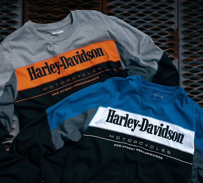 Harley-Davidson Tee-Knit  Colorblock-Design-Blue | 96053-24VM