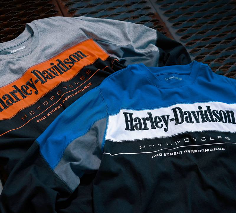 Harley-Davidson Tee-Knit  Colorblock-Design-Blue | 96053-24VM