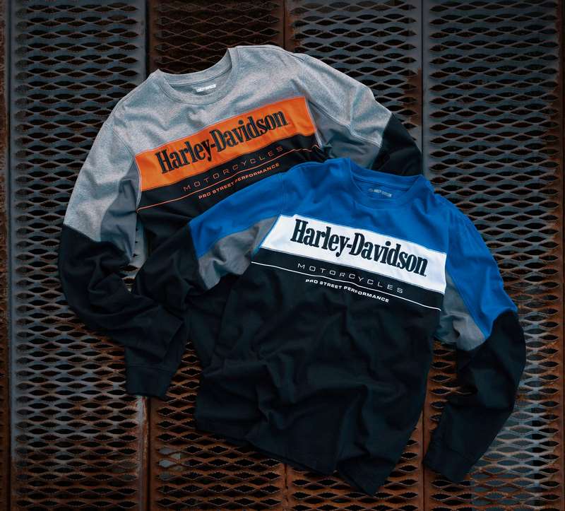 Harley-Davidson Tee-Knit  Colorblock-Design-Blue | 96053-24VM