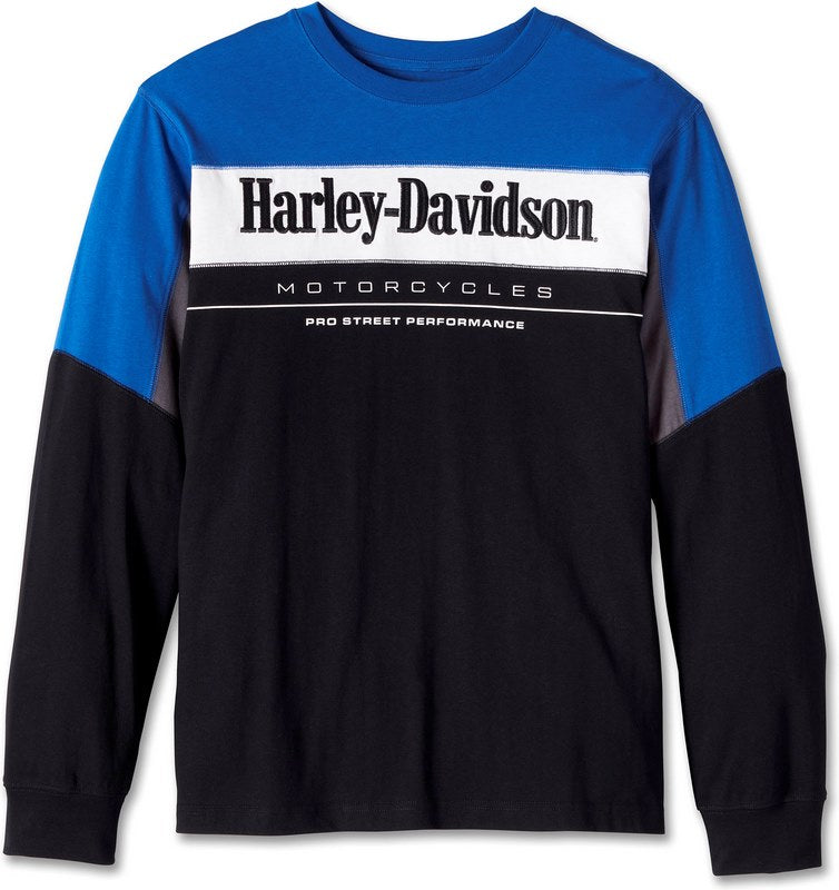 Harley-Davidson Tee-Knit  Colorblock-Design-Blue | 96053-24VM