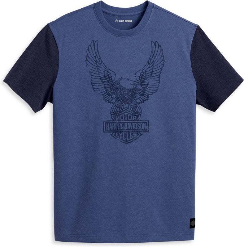Harley-Davidson Tee-Knit  Colorblock-Design-Grey Blue | 96054-23VM