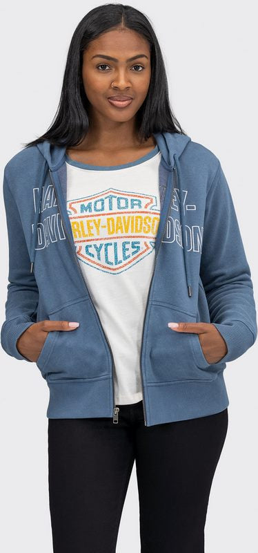 Harley-Davidson Scoop Neck Raglan Sleeve Baseball Hem Tee For Women  Colorblock Design | 96075-22VW