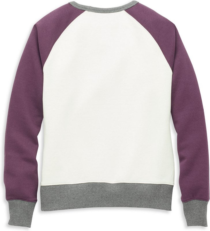 Harley-Davidson Tatoo Font Graphic Raglan Sleeve Pullover For Women  Colorblock-Design | 96076-22VW