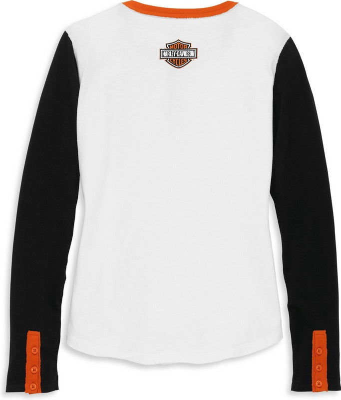 Harley-Davidson Henley-Knit  Bright White | 96080-22VW