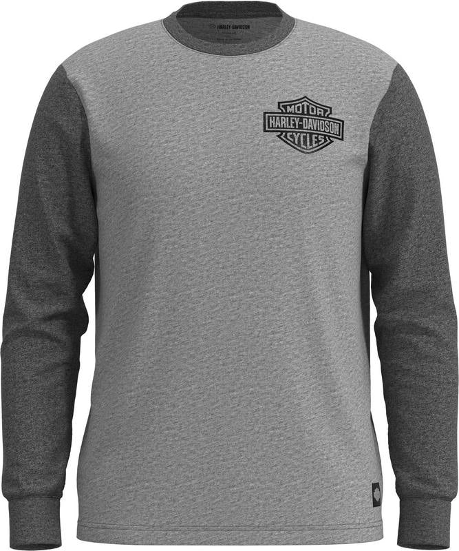 Harley-Davidson Men'S Bar & Shield Colorblock Tee  Colorblock-Design-Heather Grey | 96080-23VM