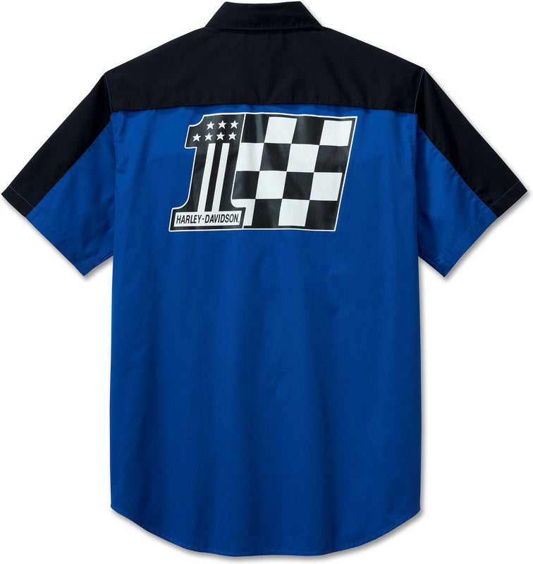 Harley-Davidson Shirt-Woven  Colorblock-Design-Blue | 96089-24VM